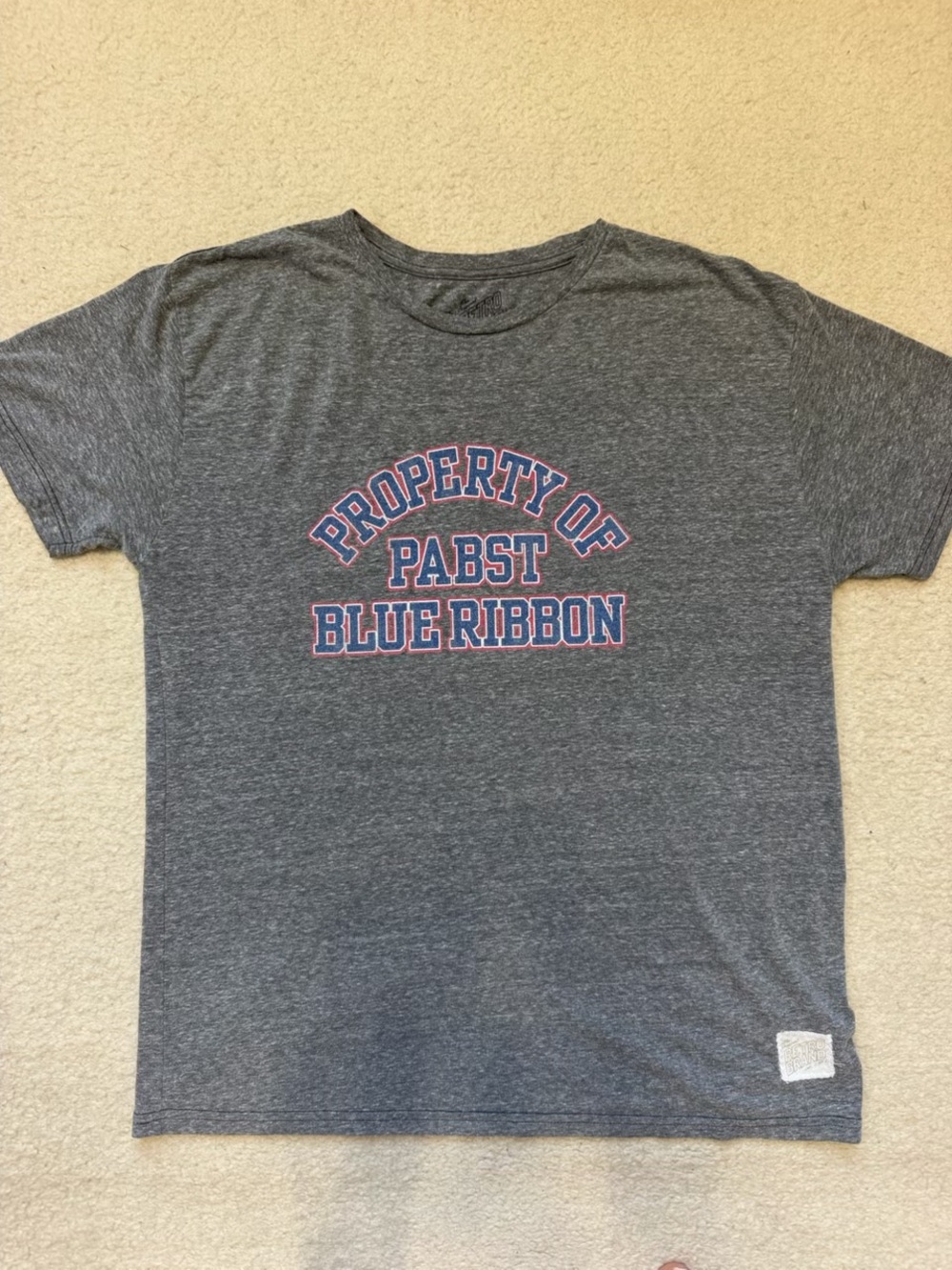 Pabst Blue Ribbon Property of Pabst Graphic T-Shirt Gray Large